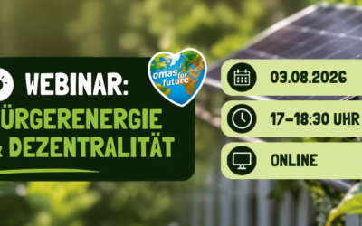 Newsletter aus den Regionalgruppen Bild 800 x 400 px 3 - Omas for Future Webinar: Bürgerenergie und Dezentralität