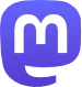 Ein violettes, abgerundetes, quadratisches Symbol mit einem stilisierten weißen Kleinbuchstaben "m" in der Mitte. Dies ist das Logo von Mastodon, einer dezentralen sozialen Netzwerkplattform.