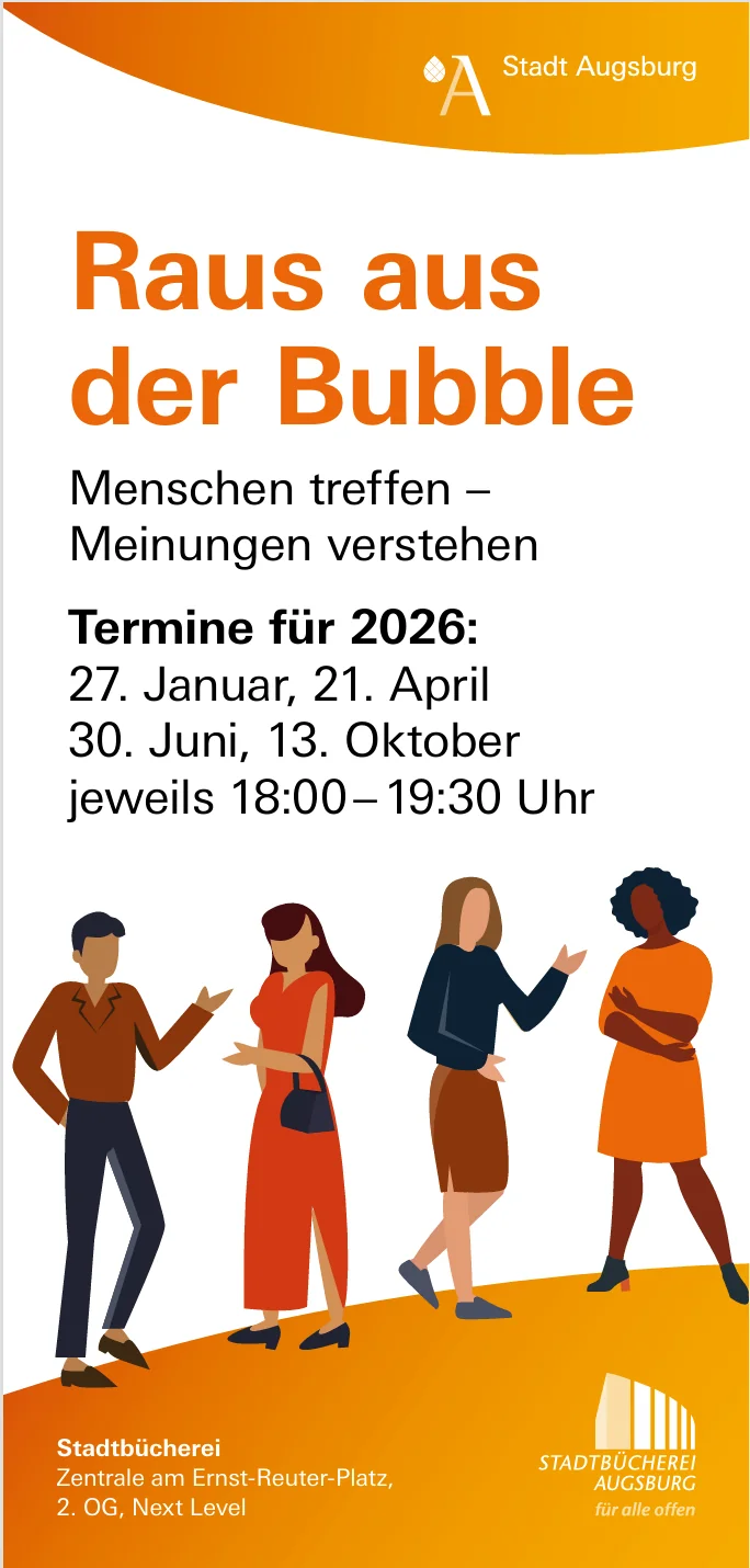 Flyer Austauschformat Stadtbuecherei Augsburg 2026©O4F